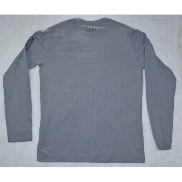 Under Armour Project Rock Men's Shirt Size M Gray Hardest Worker Long Sleeve New - Picture 9 of 11